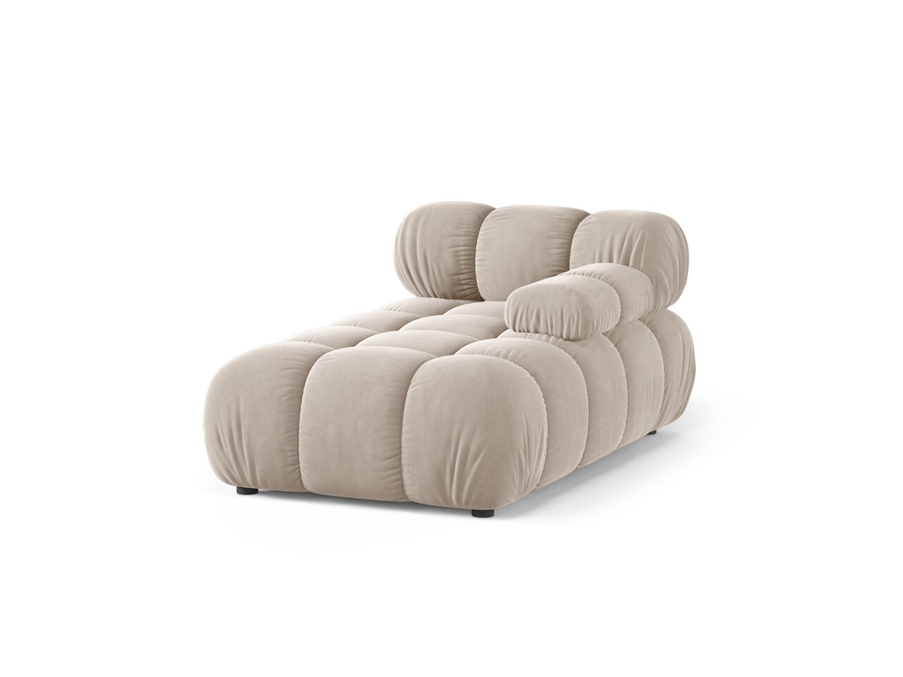 Sezlong living dreapta 1 loc, Bellis-51, Micadoni Home, 155x94x70 cm, catifea, bej inchis - imagine 6
